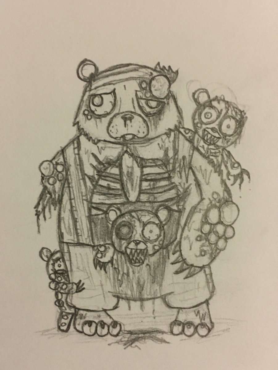 JimmyDaKewlett's tweet photo. Second part of my ongoing zombie kewletts series thing. This time it’s the Bomber and Suicide Bears #razeshell #art #traditionalart #halloween https://t.co/aKQOLxHMEs