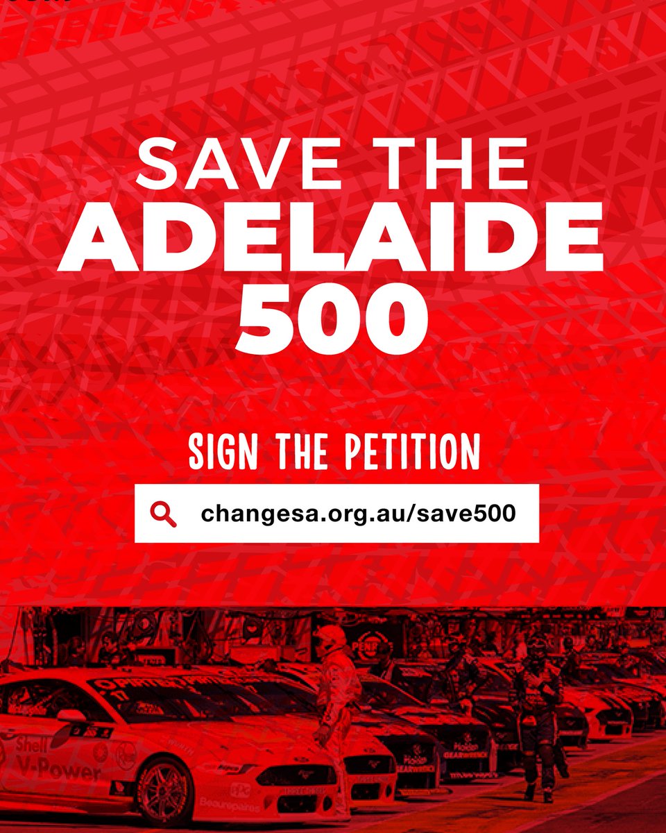 PMalinauskasMP's tweet photo. SAVE THE @adelaide500 🏁

I need your help to save the Adelaide 500.  

Sign the petition and tell Steven Marshall and the Liberals to reverse their decision to axe one of the best touring car races in the world.

SIGN HERE: https://t.co/hX3RMvQLdn https://t.co/g6tAfTVd63