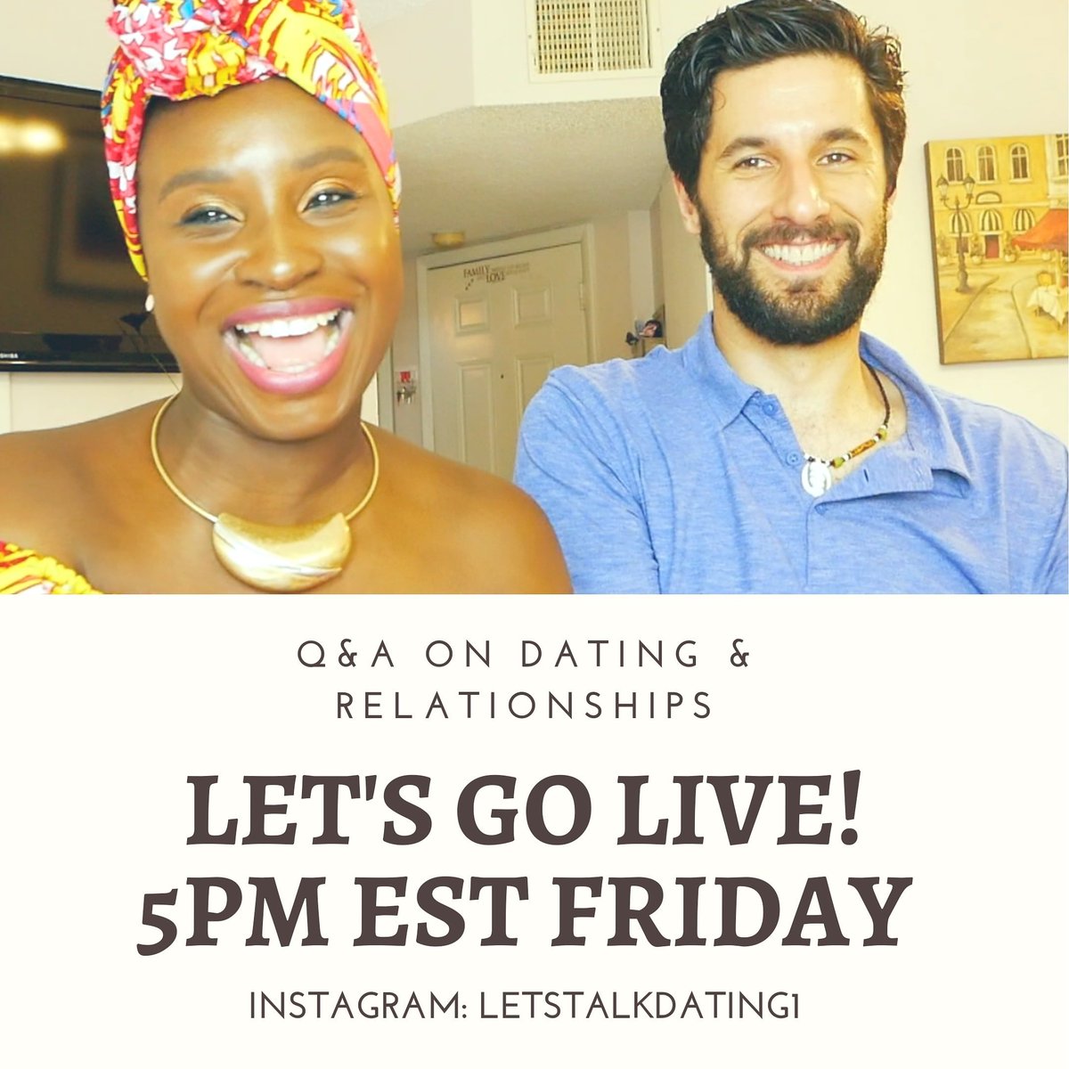 LetsTalkDating's tweet photo. Let's Go Live! Tomorrow on Instagram Live: LetsTalkDating1.
What questions you got on dating and relationships? https://t.co/vE8qIrRAdy