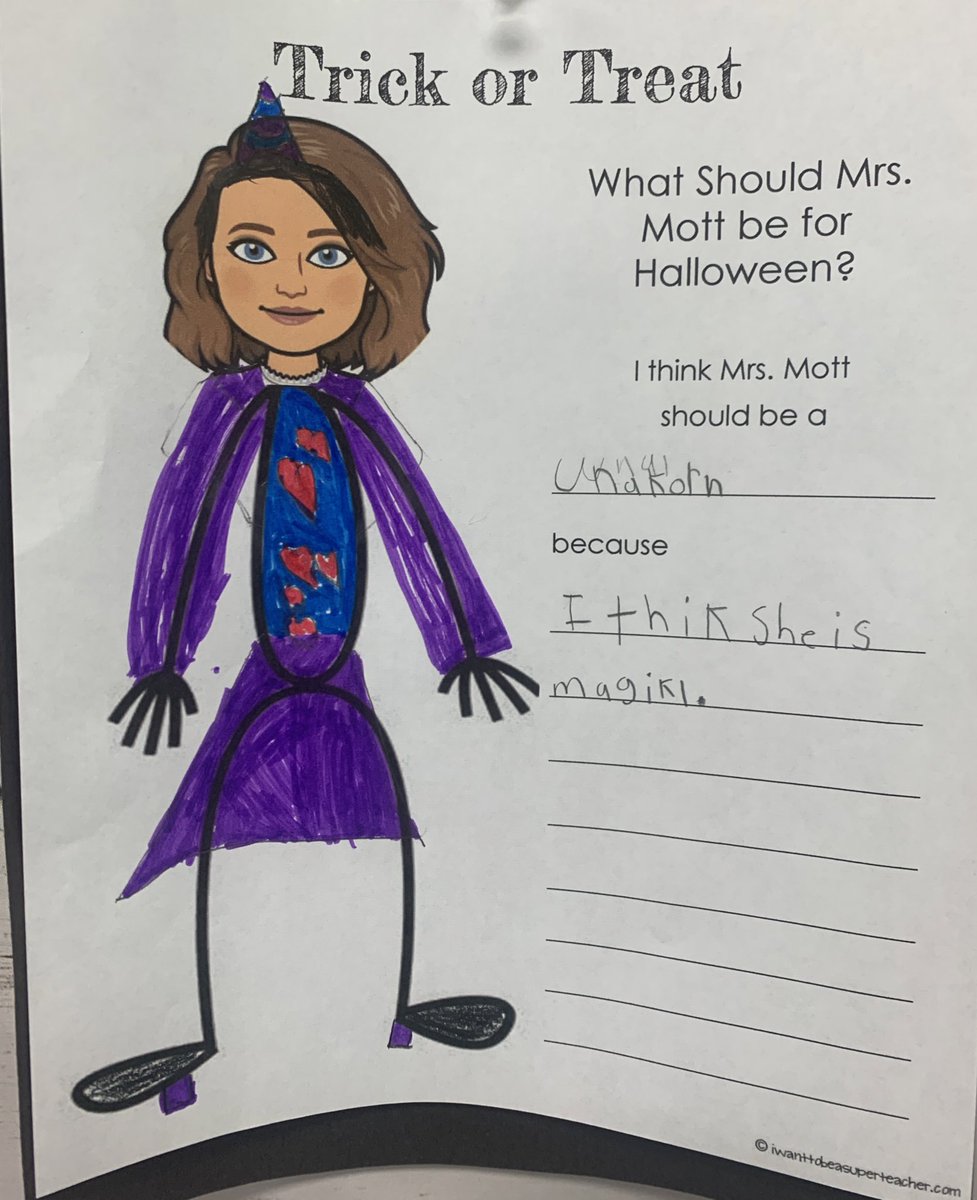 3Mott's tweet photo. This may be my new favorite Halloween activity! 3rd graders are the best! ❤️ #WildwoodWINS https://t.co/xZq2iIBXbR