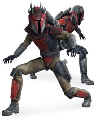 (14) The modern “Supercommando” armor had become a rare site in the times leading up to the Clone Wars. Used primarily by the True Mandalorian and Death Watch factions, the armor became popular again among Mandalorians after the fall of the New Mandalorians in 20 BBY. Cont’d 