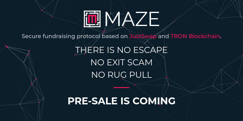 maze_protocol's tweet photo. Meet the #MAZE Protocol based on #Justswap and #TRON Blockchain
$MAZE, $TRON, @DeFi_JUST https://t.co/NtmP4V9oh3