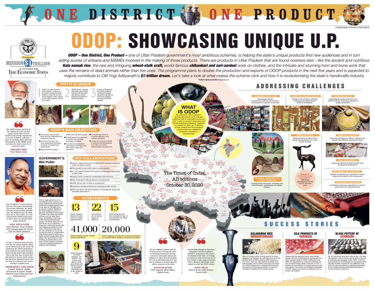 Continued, with a double-spread ad in both The Times of India and The Economic Times. For context, even the Maharashtra Govt has a full-page ad in TOI, but that's only in the Mumbai edition. UP Govt's ads are in all editions. Remember our next Prime Minister - Aditya Yoginath.