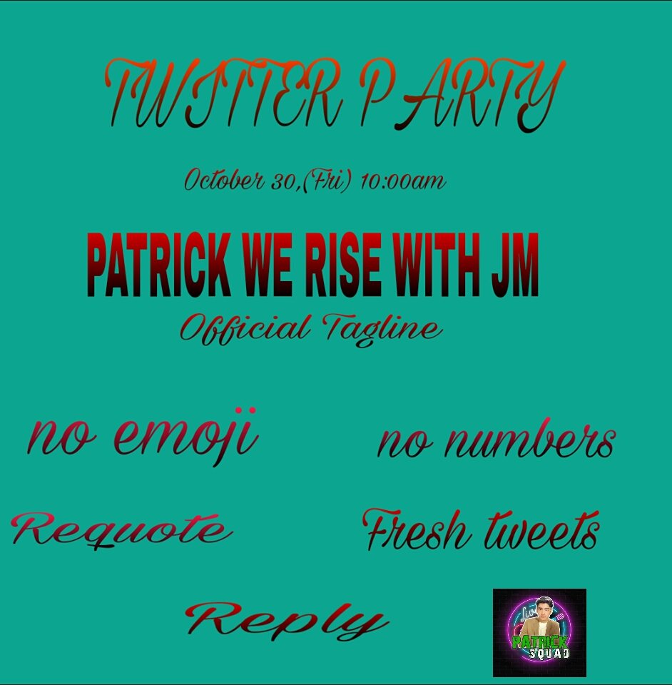 taekook2988's tweet photo. Tagline alert tara.. copy the correct tag po

PATRICK WE RISE WITH JM https://t.co/IOatGvOajX