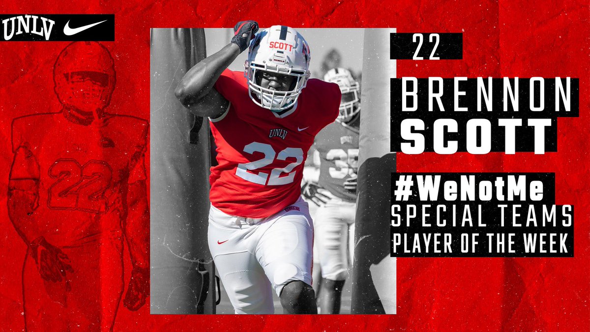 unlvfootball's tweet photo. 🗣#WeNotMe‼️ Congrats to our Scout Team Players of the week‼️#BEaREBEL 
🎰@LeshaunBell 
🎰@BrennonScott9 
🎰@michaelbray56 https://t.co/a0EhFT1IRt