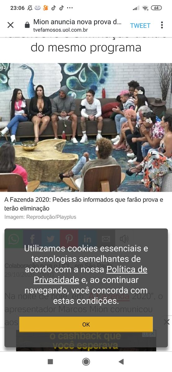 kelteixeiraaa's tweet photo. Mion anuncia nova prova do fazendeiro e eliminação dentro do mesmo programa #EliminacaoAfazenda12 https://t.co/jbdDvMmm1I