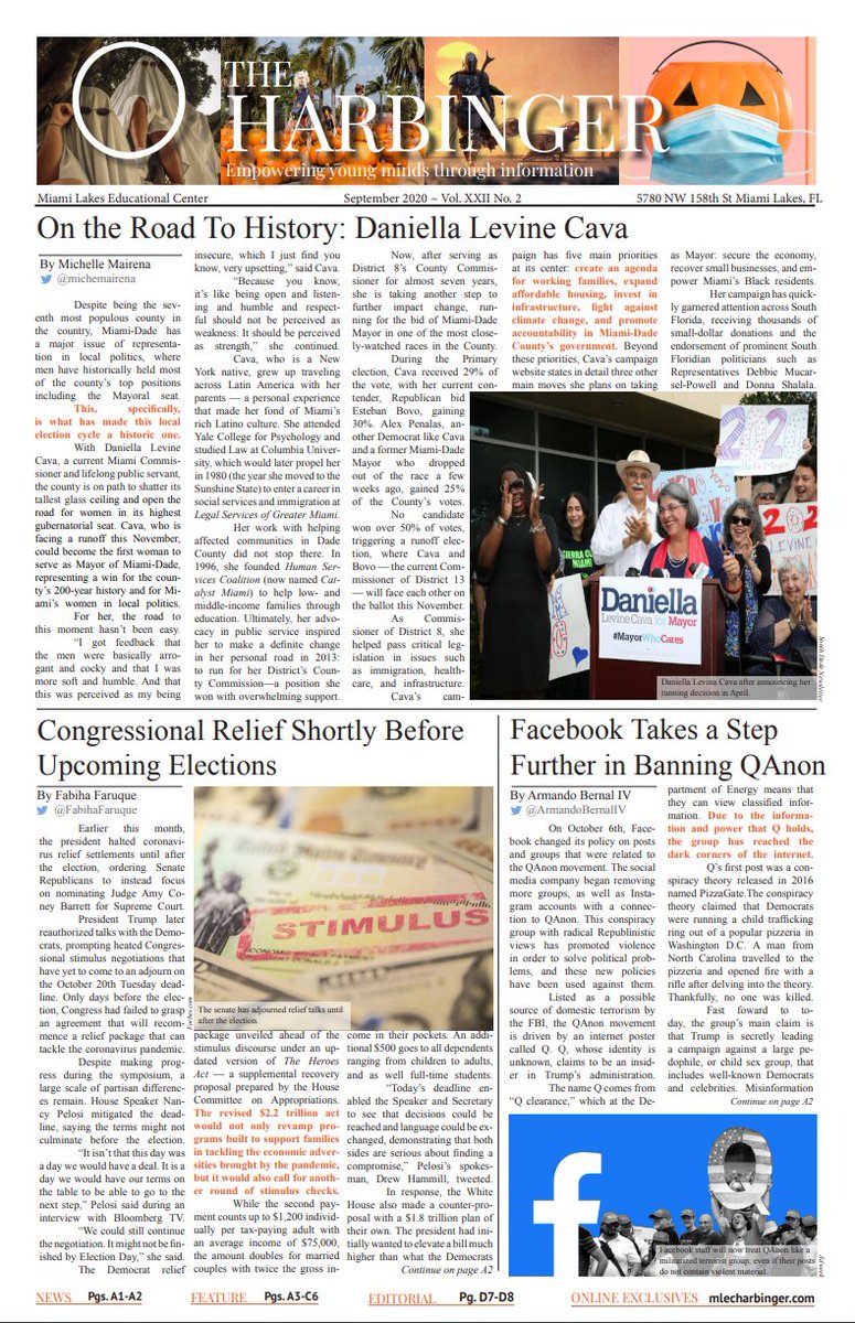 HarbingerMLEC's tweet photo. 📣EXTRA! EXTRA! The Harbinger's October Issue has been released — just in time for the Halloween season 👻🎃
Read up on the rest of the issue online. From local government elections to "#COVID Safe Costumes For This Halloween" — check it out!
https://t.co/kKz5Jqi65F https://t.co/TY7C26RrqH
