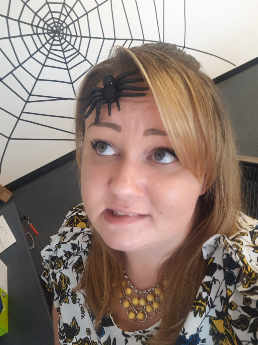 CherylH800's tweet photo. I can't work like this! Too many spiders! #SpiderInvasion #SpidersInTheDelta #HalloweenFun @KevinGodwin59 @3Titlemax @NekoJones3 @TMXCompanies https://t.co/qD1A3JpUB0