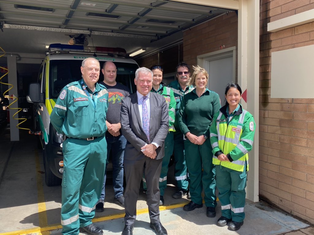 Health Minister <a href="/StephenWadeMLC/">Stephen Wade</a>  visited the Port Augusta ambulance station today, talking about plans for the new 4.3 million dollar facility. <a href="/SpencerGulfNN/">Spencer Gulf Nightly News</a>