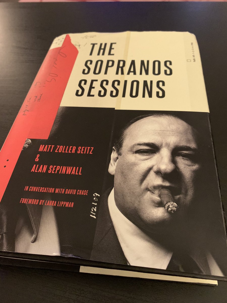 Also can’t emphasize enough what an exquisite companion reading “The Sopranos Sessions” by  @mattzollerseitz and  @sepinwall has been since August. Profound breakdowns of every episode — I picked up so much more from the series five times in by gleaning their insights.