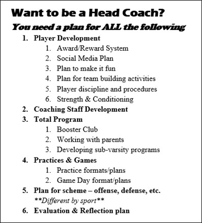 **Long Thread Warning**Podcast this week is about developing a plan. As a Head Coach you need a plan for everything in this pic. What categories am I missing?