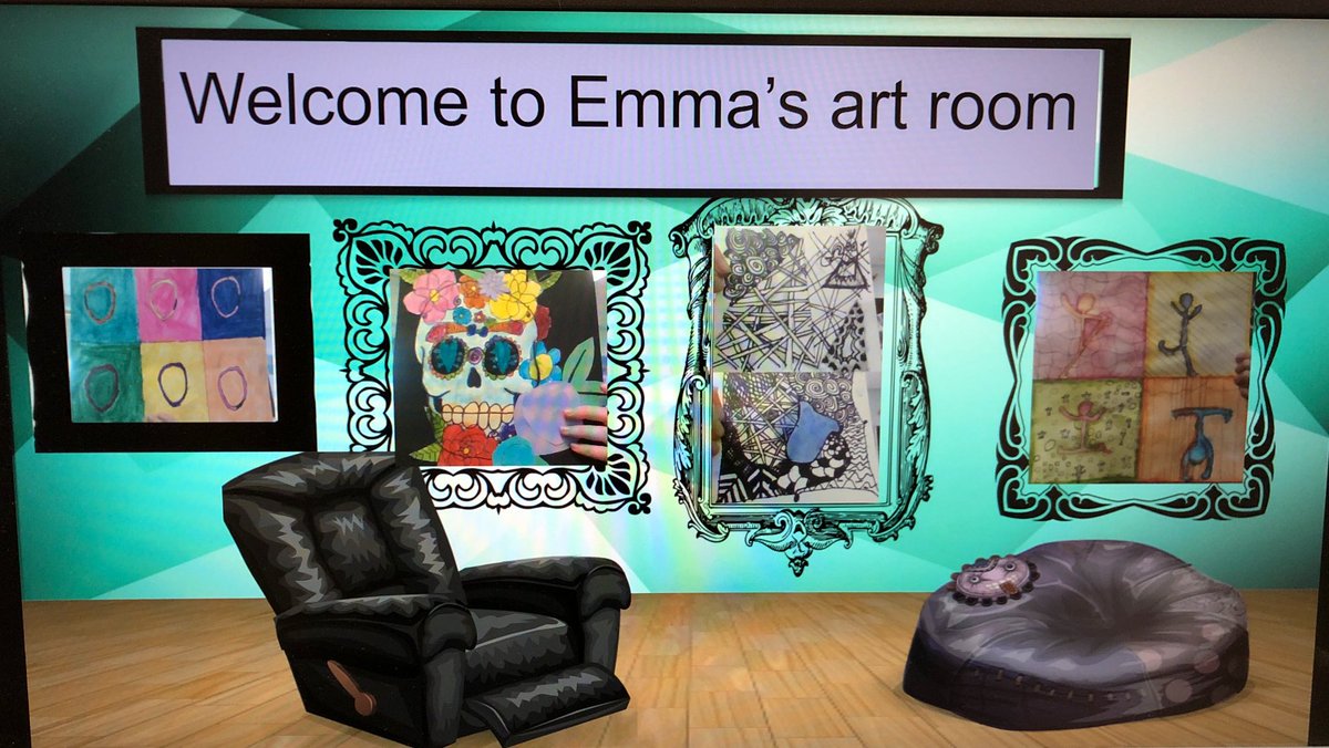MsMcLeanArtroom's tweet photo. Art is starting to wrap up and Monday I will be in a different Pod. As a final project my 5-8th graders used the last week of art to designed and create their own virtual museums to show off their work. They rocked it! #Conval #SMSart #MsMcleansArtroom https://t.co/Qdsyc6QB96