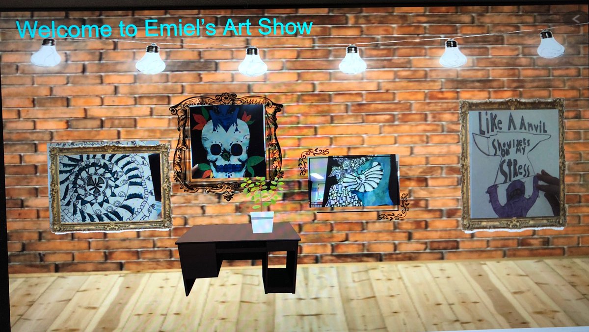 MsMcLeanArtroom's tweet photo. Art is starting to wrap up and Monday I will be in a different Pod. As a final project my 5-8th graders used the last week of art to designed and create their own virtual museums to show off their work. They rocked it! #Conval #SMSart #MsMcleansArtroom https://t.co/Qdsyc6QB96