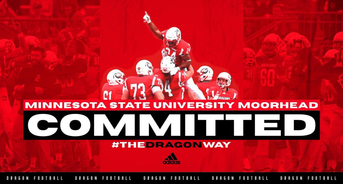 I'm excited to announce my commitment to Minnesota State University Moorhead!!!  Can't wait continue my athletic and academic career at this amazing school.  #thedragonway Thanks <a href="/coachjcurrier/">Jesse Currier</a> and <a href="/CoachLaqua/">Steve Laqua</a> for everything through my recruitment process. <a href="/msum_football/">MSUM Dragon Football</a>