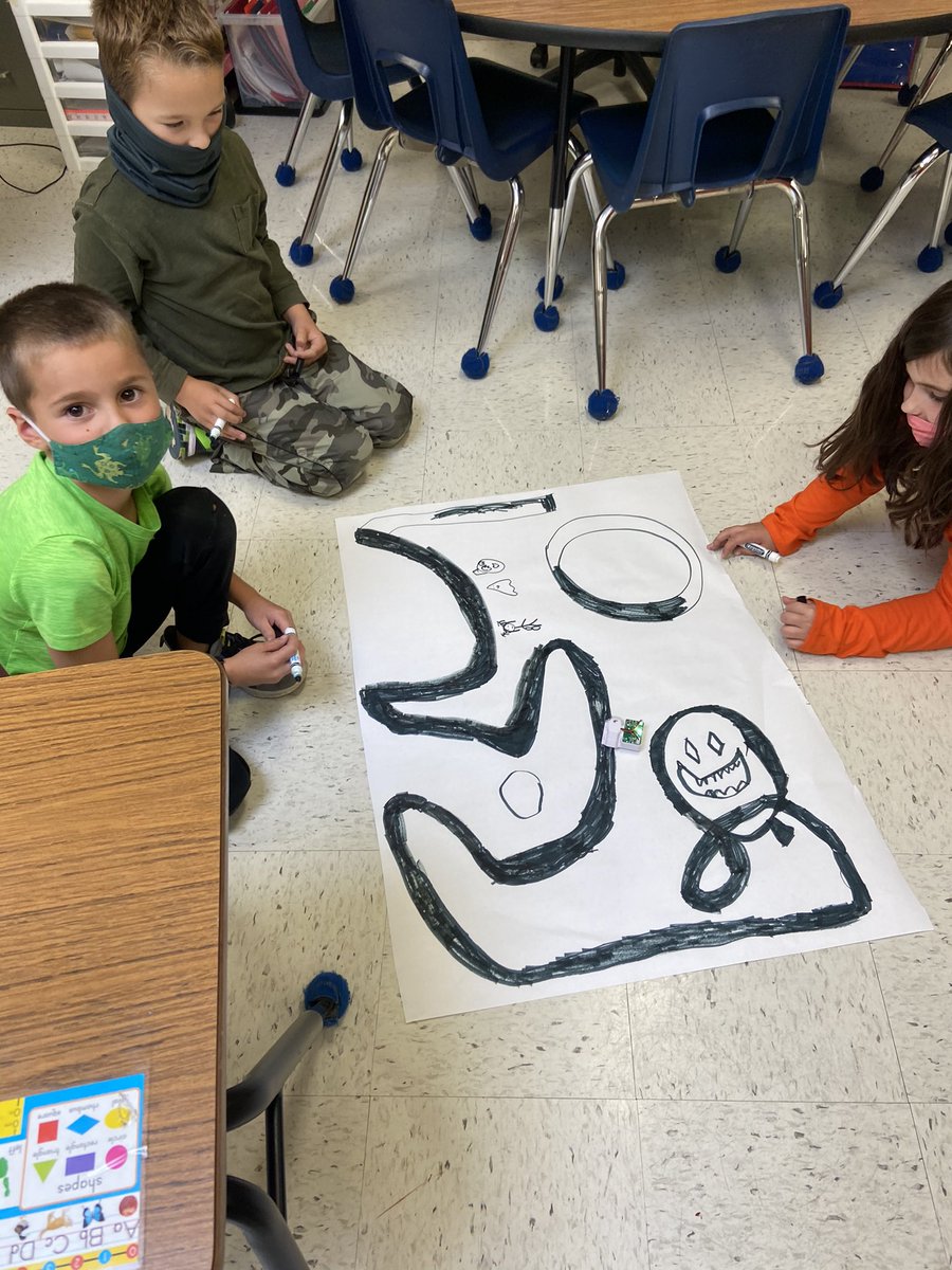 tbrouchoud's tweet photo. First graders creating a spooky trail for optibot robots.👻🎃 https://t.co/OmYzGMWLun
