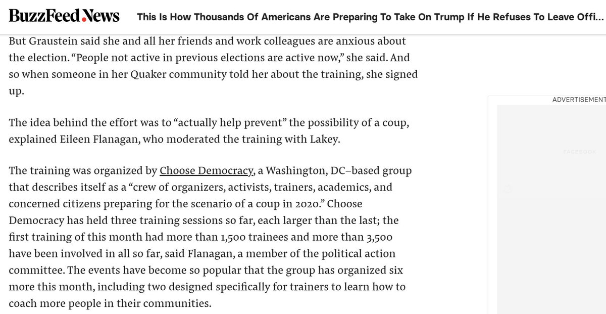 Choose Democracy describes itself as "a crew of organizers, activists, trainers, academics, & concerned citizens preparing for the scenario of a coup in 2020." Still haven't heard anyone srsly articulate a theory where military or any other institution wd back a Trump coup.
