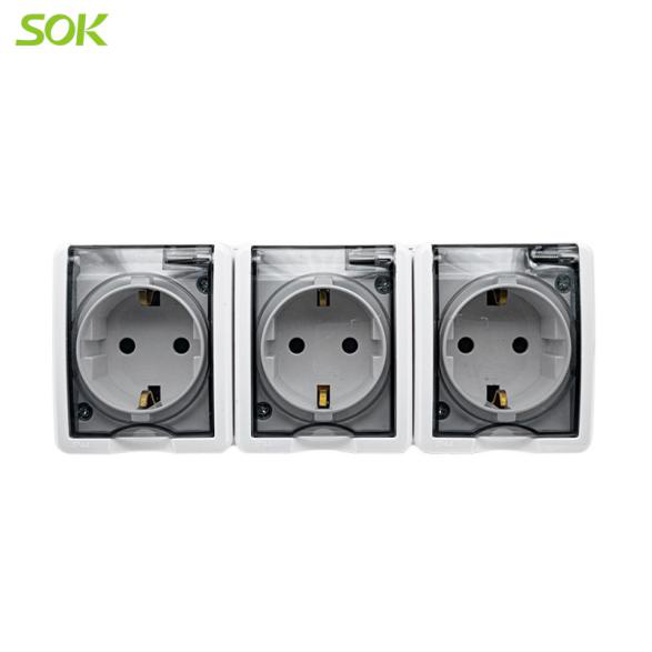 SOK_Export's tweet image. 1/2/3 Gang Schuko Power outlet with shutter (Surface Mounted) IP44
Type: Schuko Power outlet
Modular option: 1 Gang, 2 Gang, 3 Gang
Model No.: M44/16U/S
Rated Current: 16A 250V~
MOQ: 3000PCS
Learn More:📌 sokswitch.com
#SOKSWITCH #electricsocket #Europsocket