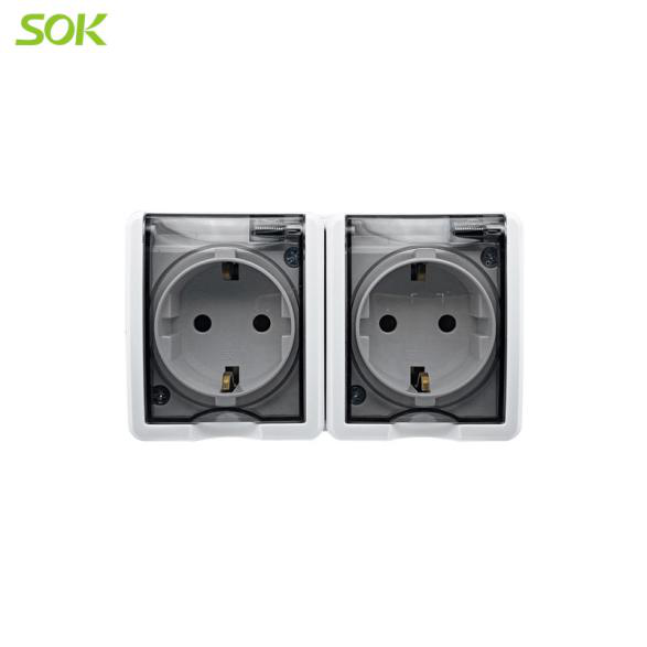 SOK_Export's tweet image. 1/2/3 Gang Schuko Power outlet with shutter (Surface Mounted) IP44
Type: Schuko Power outlet
Modular option: 1 Gang, 2 Gang, 3 Gang
Model No.: M44/16U/S
Rated Current: 16A 250V~
MOQ: 3000PCS
Learn More:📌 sokswitch.com
#SOKSWITCH #electricsocket #Europsocket