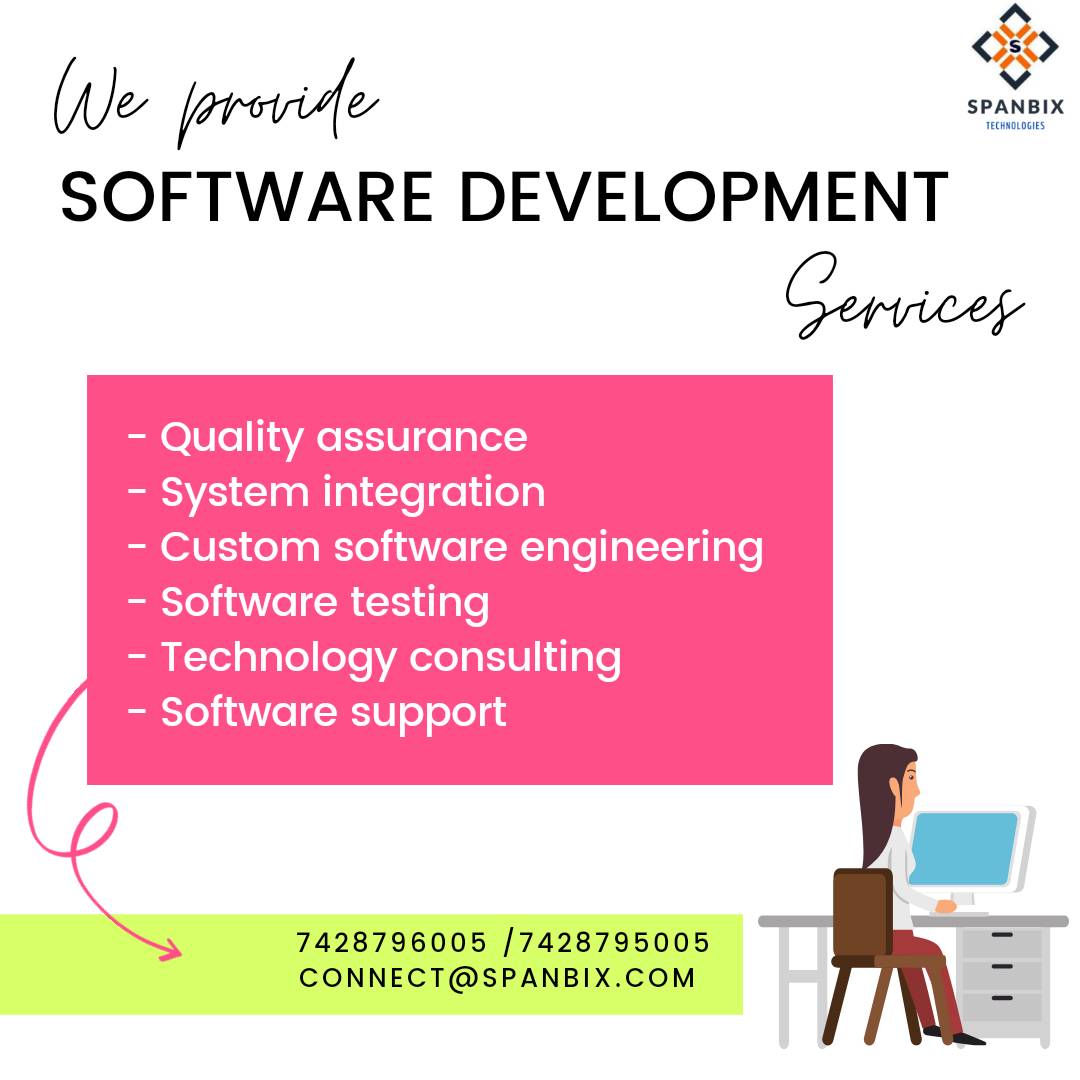 spanbix's tweet photo. We Provide 
SOFTWARE DEVELOPMENT SERVICES 

Contact SPANBIX now
7428796005 /7428795005

Connect@spanbix.com 

Keep following us for more updates 

#ssesl #softwaredeveloper #technologyconsultant https://t.co/VLJm4Iq0J0