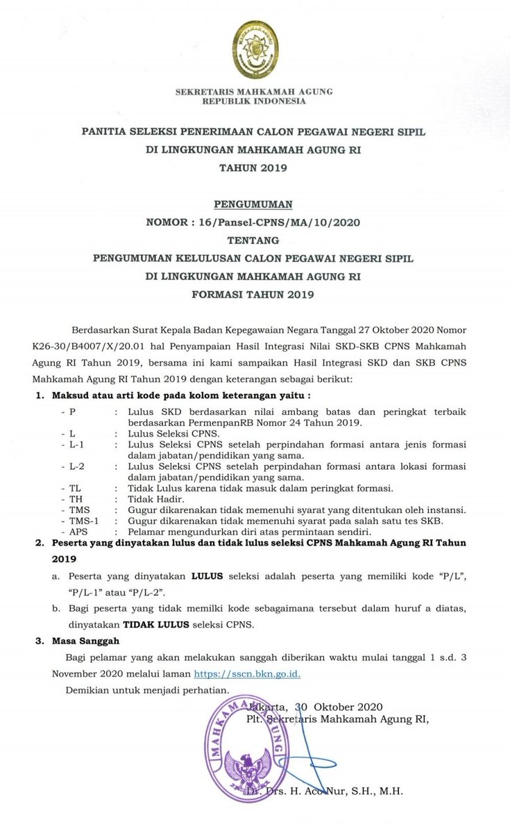 Rekrutmen Cpns Mahkamah Agung Ri On Twitter Yang Sedang Harap Harap Cemas Gelisah Jantung Berdebar Semoga Ini Bisa Mengobati Apresiasi Setinggi Tingginya Untuk Semua Peserta Dan Panitia Terima Kasih Atas Segala Dukungan Dan Partisipasi