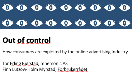 1/ [thread] Just presented with Tor E Bjørnstad, from security firm mnemonic, at Sikkerhetssymposiet today. We talked about our work on  #adtech and the out of control data collection & sharing  https://event.dnd.no/siksymp/program2020/  #privacy  #GDPR