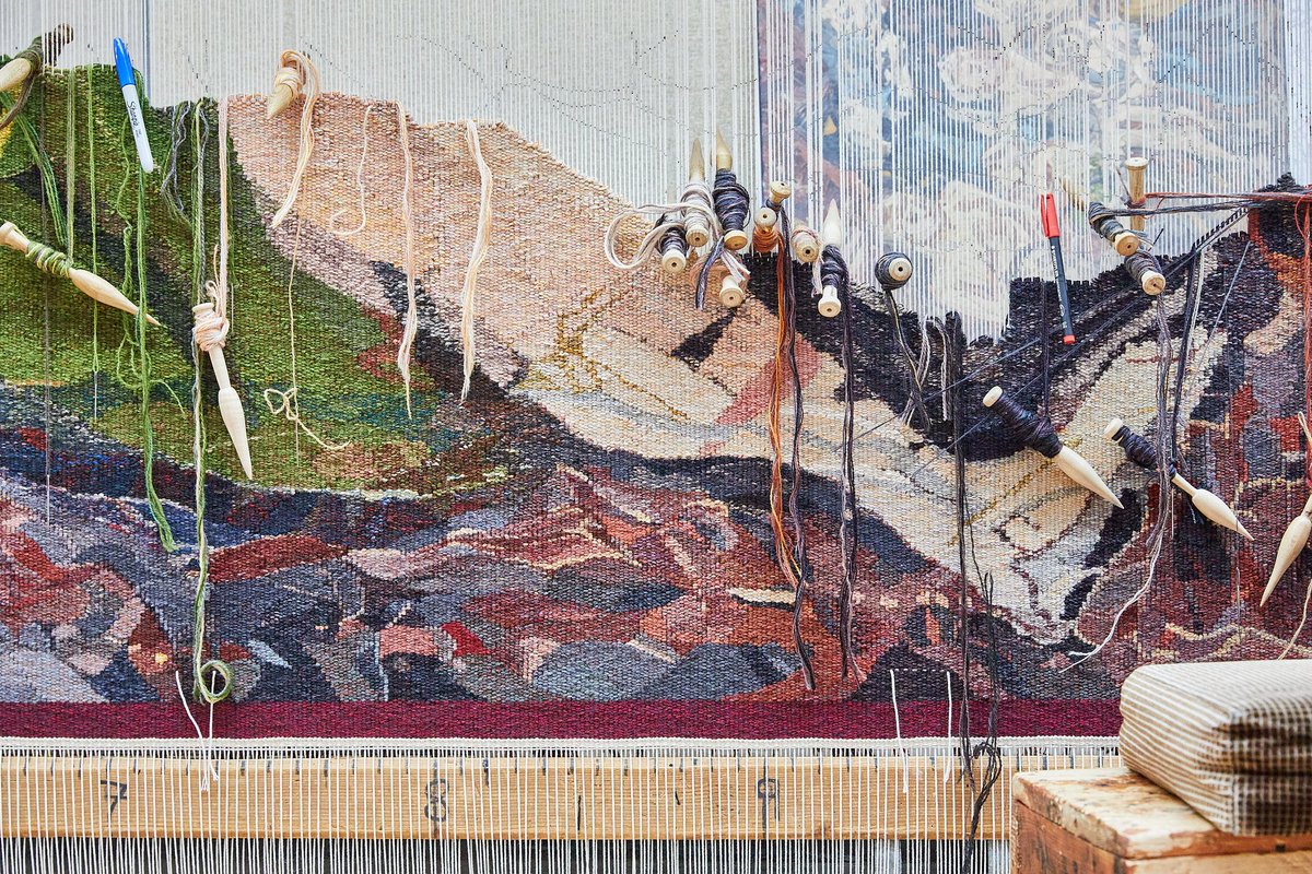 myedinburghpark's tweet photo. Our #ArtStrategy at #EdinburghPark is aimed at creating links with EDI’s world class cultural institutions&our commission for @DovecotStudios to create a #tapestry inspired by Leon Kossoff’s painting Minerva Protects Pax from Mars is a great example of our partnership working. https://t.co/n9vv5xqcQG