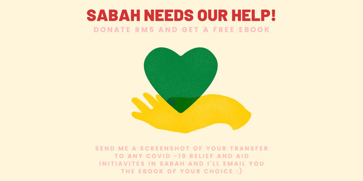 Hello! I have purchased quite a number of e-books & I’m selling them at a much cheaper price. In light of the current Covid-19 situation, all payments will go directly to Covid-19 Relief & Aid Initiatives In Sabah. -Please dm/ reply if you’re looking for any book in particular :D