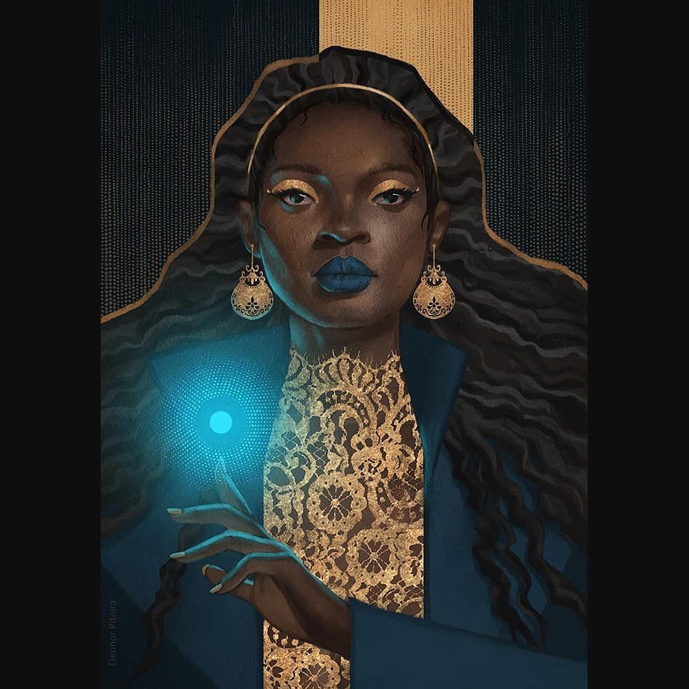 BeautifulBzarre's tweet photo. That radiant blue is everything. So beautiful. "Golden Armour" by @_eleonorp for monthoffear on IG. 
...
#beautifulbizarre #monthoffear #illustration #digitalillustration #digitalart #digitalpainting #portrait #fantasy #witch #eleonorpiteira #fantasyart #newcontemporaryart https://t.co/8Cz54jiWgQ