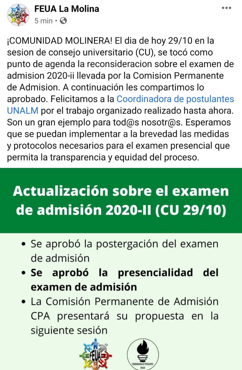 de_unalm's tweet photo. COMPAÑEROS LO LOGRAMOS !! @Cposunmsm  @feua_lamolina https://t.co/QrCelFRibz