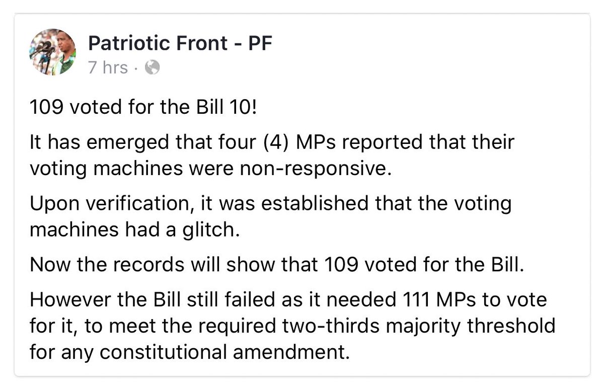 itsmnyirenda's tweet photo. Ati there was a glitch in the #Bill10HasFallen voting system imwe 😂😂 https://t.co/Azj3r6U7lS