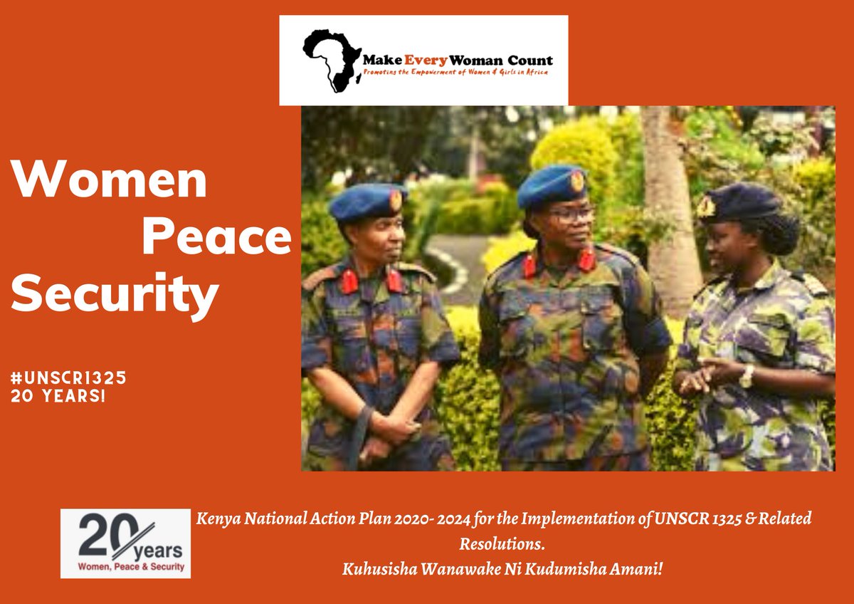 MakeWomenCount's tweet photo. @UN @SOAWR @FemnetProg @GenCEDgh @SDG2030 @NFF2008 @APN_SSRC @ACLEDINFO @InclusvSecurity @AWID @uwonet #Kenya 🇰🇪 has made strides in #WPS agenda in recognizing women-led efforts in sustainable🕊 &amp; #UNSCR1325 implementation
 
👉KNAP I 2016-2018 &amp; KNAP II 2020-2024 increasing #WomenRepresentation 
👉Gender Policy in Defence for #WomenInclusion in peacekeeping 🕊
#WomenPeacePower https://t.co/92brTC40sS
