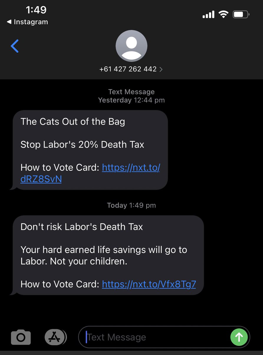rxsalyn__'s tweet photo. Anyone else getting these bullsh*t unsolicited text messages? #qldpol #QLDvotes 🙄 https://t.co/osKusinsUA