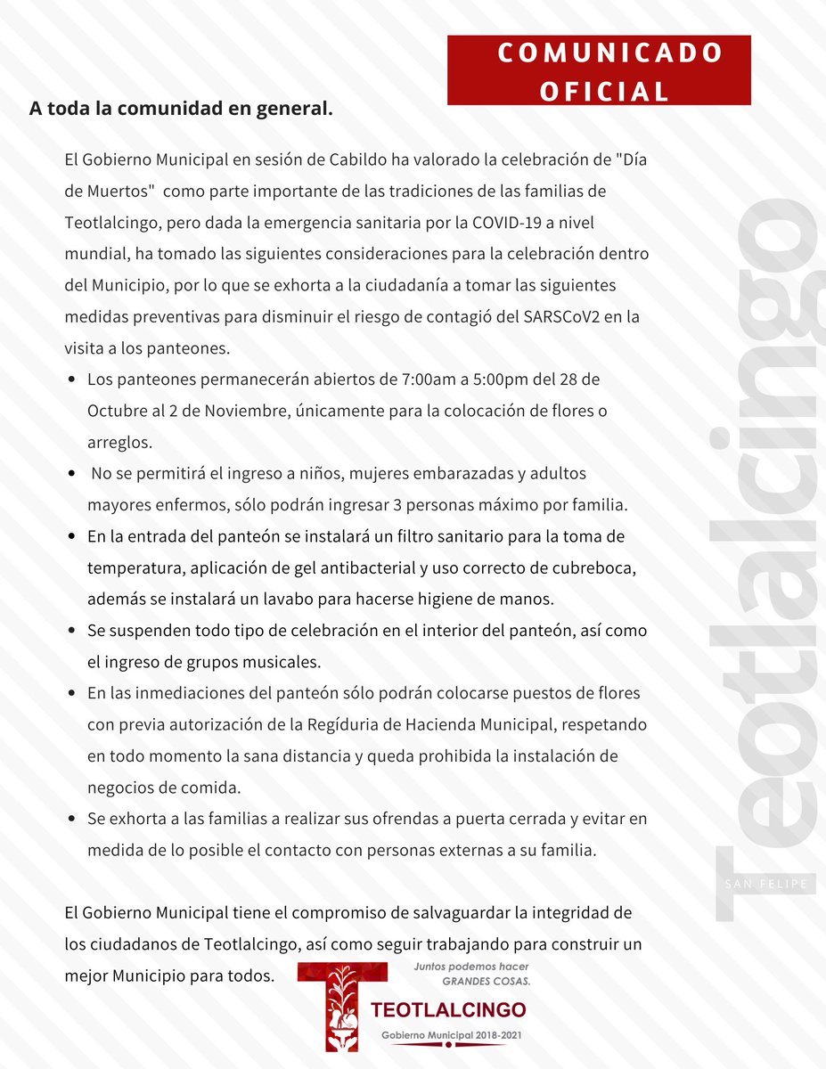 HTeotlalcingo's tweet photo. ⚠️COMUNICADO OFICIAL ⚠️

#JuntosLogramosGRANDESCOSAS https://t.co/LKZsqqFBi4