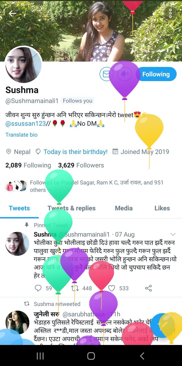 happy birthday @Sushmamainali1 🎂🎂🎂
 Live long life