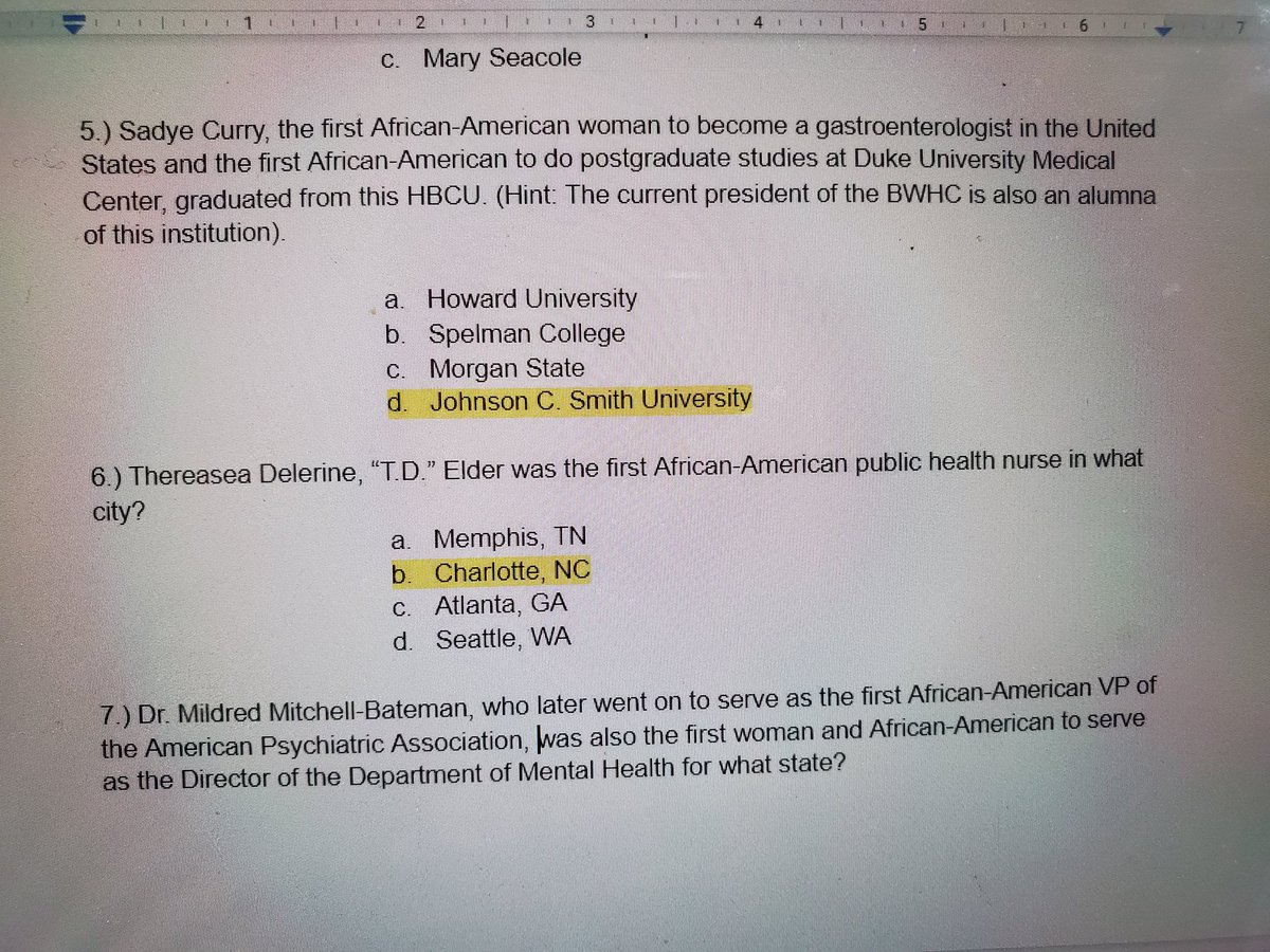 I was tasked with coming up with some trivia questions relating to Black women in health/public health. Of course, I added alumnae from Johnson C. Smith University 💙💛. #blackwomeninpublichealth #blackinpublichealth #hbcu #jcsu