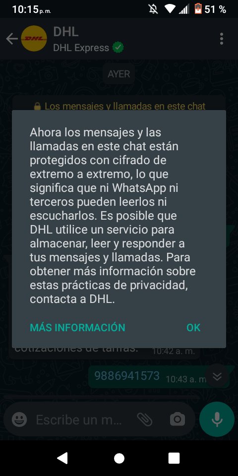 LikeTehuacan's tweet photo. @WABetaInfo Hello friends of wabetainfo I already see the end-to-end encryption https://t.co/ntzTD0D29G