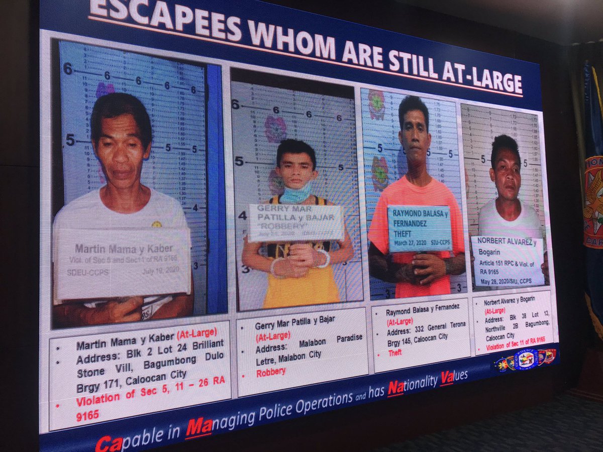 dolandcastro's tweet image. Ayon kay Northern Police District Chief Brig. Gen. Ronnie Ylagan, 9 na sa labingtatlong nakatakas sa Caloocan custodial facility ang naaresto nila