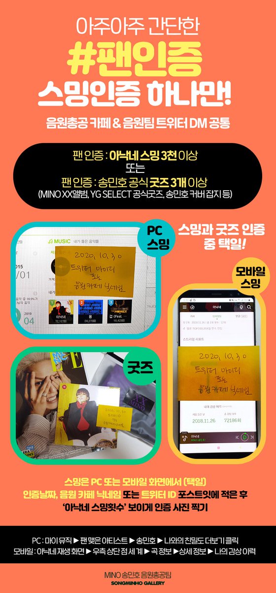 MINO_strm's tweet photo. 🍈멜론 30일 스밍권 배부합니다!

✔️멜론 음원 사이트에 쿠폰 일련번호만 입력하면 끝!

📝팬인증을 준비한 후 음원총공카페 또는 음원팀 계정 DM으로 스밍권 신청

💚멜론  💙지니  ❤벅스
💜플로  🖤바이브  💛소리바다

모든 음원 사이트 스밍권 신청 가능 ! 

#MINO #송민호 #WINNER #위너 https://t.co/cJh9OCr0vq