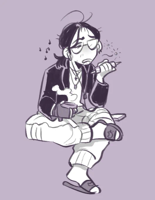 between redyeing my hair and this current work outfit im rly hitting that "almost 30 yr old neet in a BL" vibe and im ok with that 