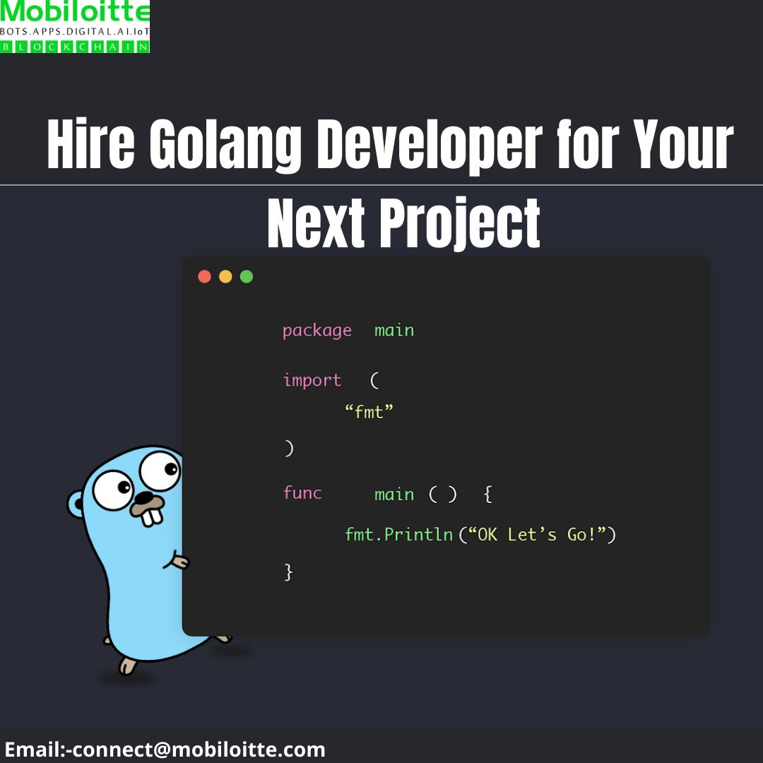 sahil29935641's tweet image. Golang is an open source programming language. We have team of skilled golang developers who deliver projects on time and at affordable cost.
Contact us:-mobiloitte.com/golang-web-dev…
#golangdevelopment
#golangdevelopers
#golangdevelopmentcompany