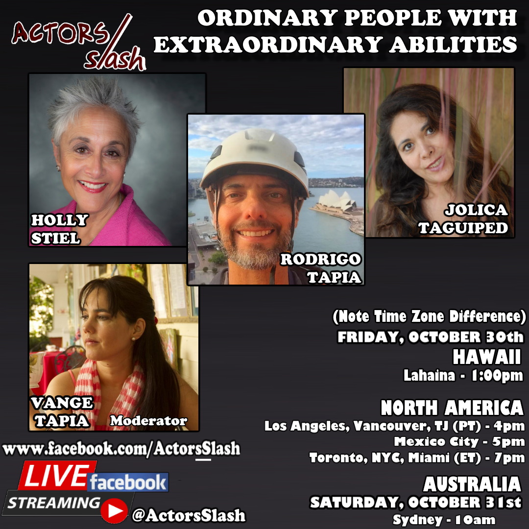 ActorsSlash's tweet photo. .@VangeTapia hosting #FBLive "#OrdinaryPeople with #ExtraordinaryAbilities" #HollyStiel #RodrigoTapia #JolicaTaguiped
Join us! https://t.co/dgNfbnHoYi
#Concierges #Travelers #Jewelers #FlyingTrapeze #AerialRigging #IndustrialRopeAccess #HighRiskWork #VerticalRescues #jewelry https://t.co/wU4T9stvxB