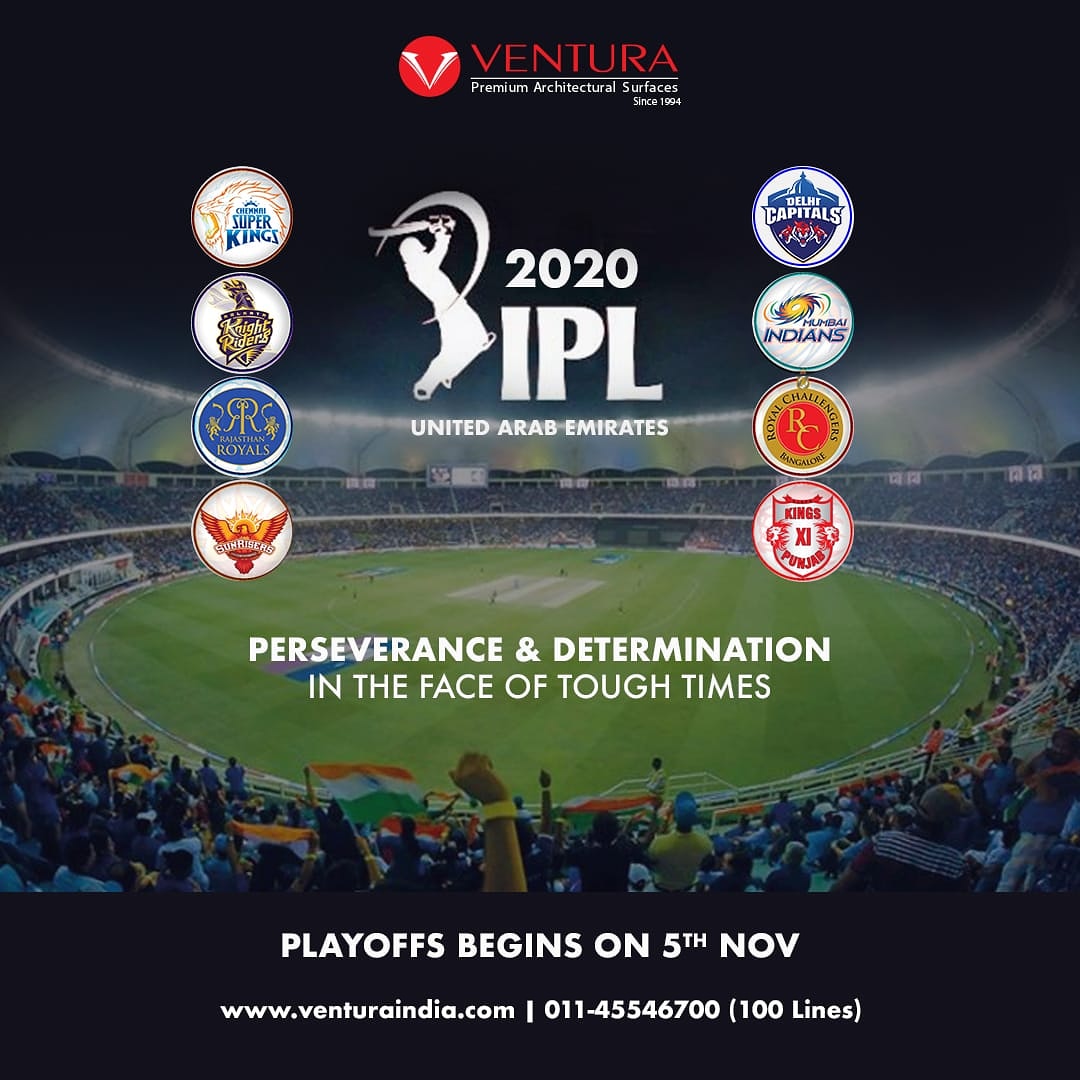 VenturaInt's tweet photo. IPL-the perfect blend of sports and entertainment is like a ray of sunshine  in these gloomy times. Full of thrils, fun and drama; it’s showing us how the champions and fighters are made of. We salute their spirit. 
So, let’s play and keep fighting
#VenturaInternational #ipl2020 https://t.co/bstaEQUB54