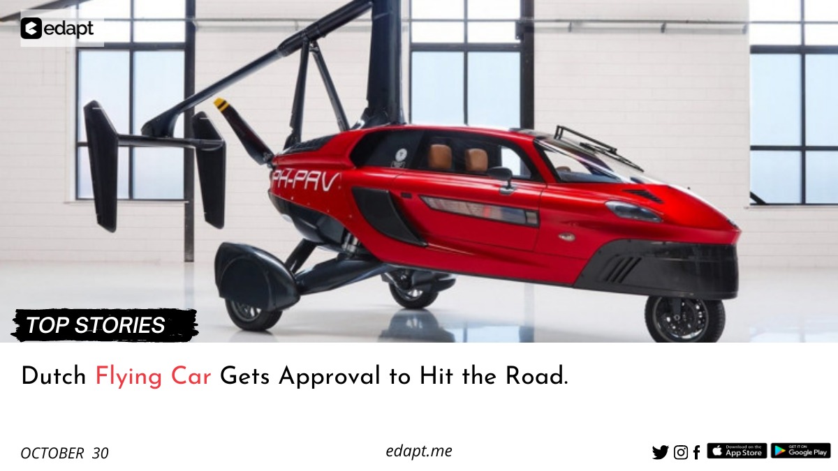 edapthere's tweet photo. Dutch flying car gets approval to hit the road.
#flyingcar #flying #automobiles #car #currentaffairs #dailynewsdigitalupdates #digitalnews #edaptapp #edaptnews #edapt #edaptelearning #edaptschool https://t.co/oKGkkBuhe4