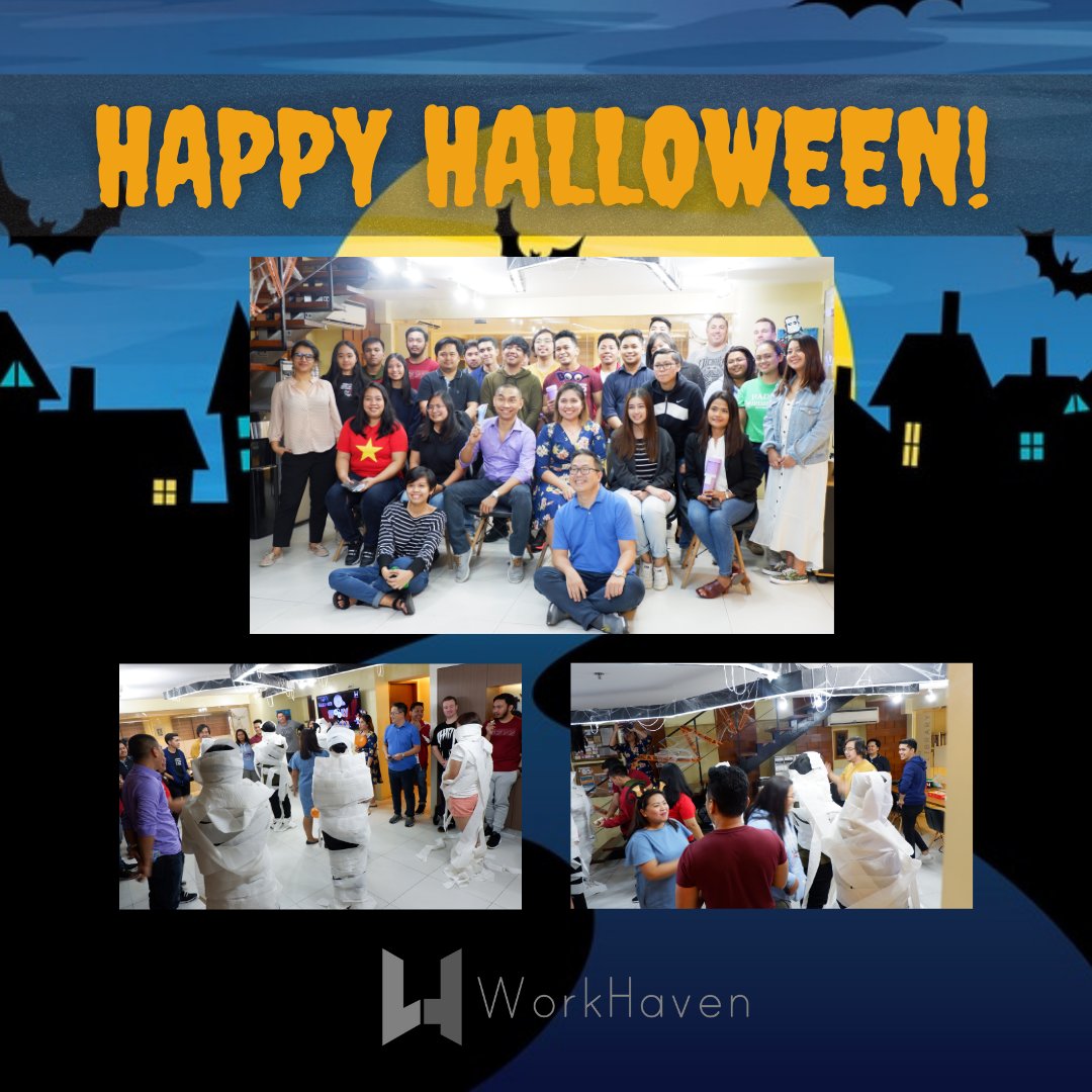 workhavenph's tweet photo. Last year's Halloween was a BLAST! Today's circumstances are a bit spooky. We are eager to have things better once more. Have a safe Halloween! See you on November 3rd π. #WorkHaven #WhereWorkAndInspirationIntersect #Community #WorkHavenFamily #Coworkers https://t.co/a1JawSXaGO