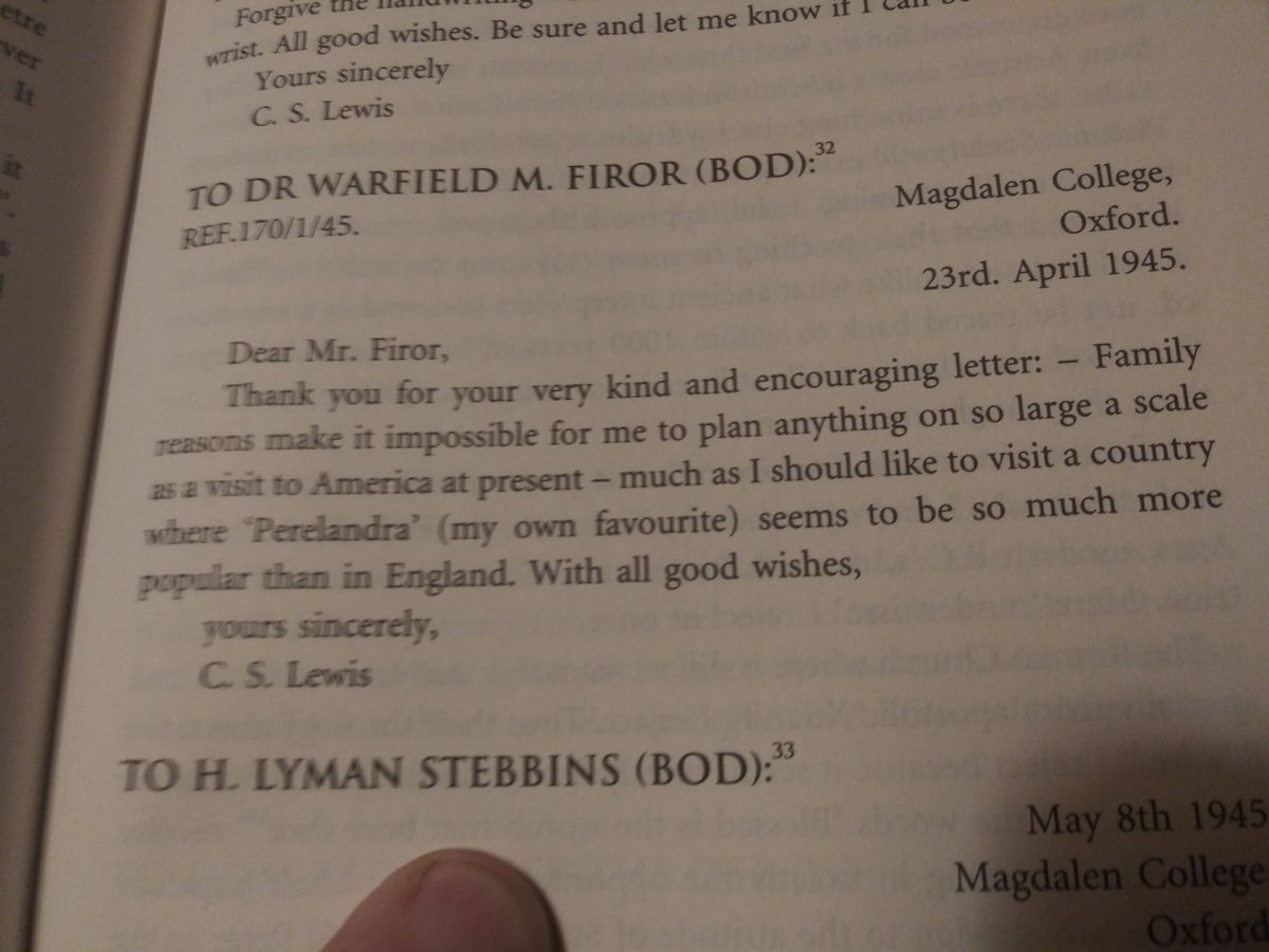 The 1st recorded correspondence between Lewis & Dr. Firor is a quick note in 1945: