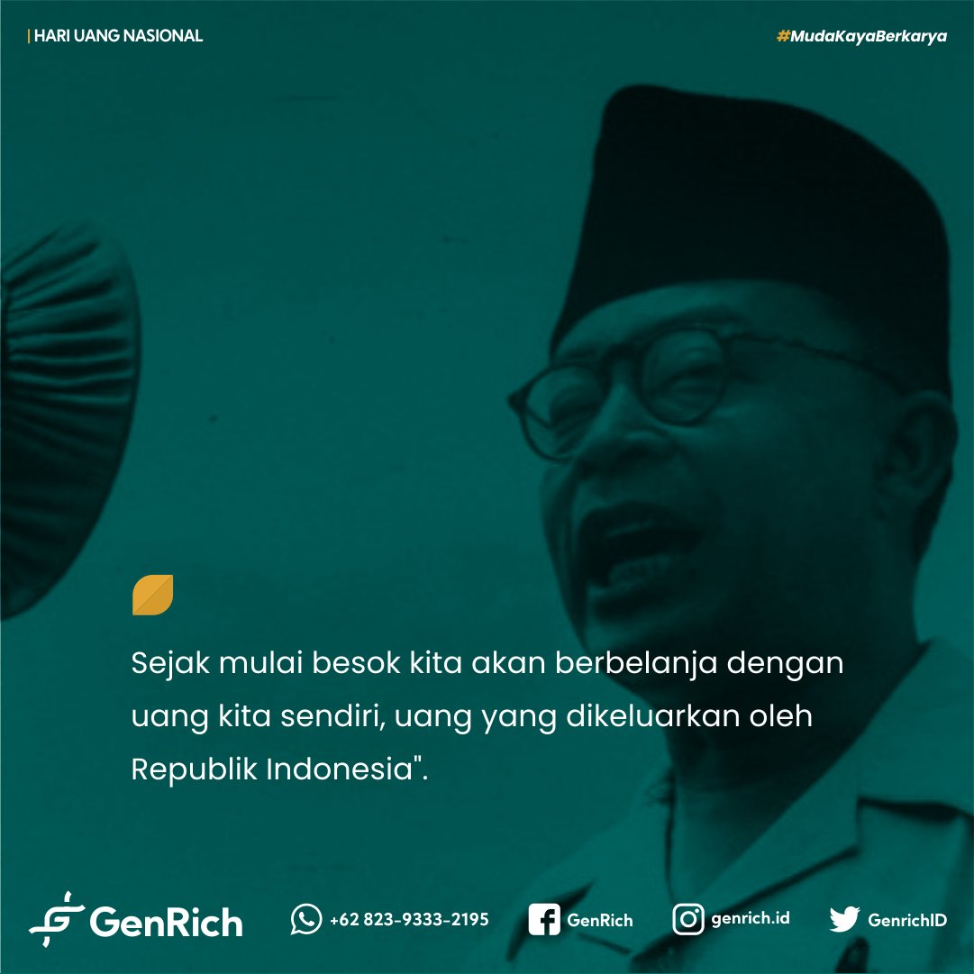 GenrichID's tweet photo. Selamat Hari Uang Nasional yang ke-74 Generasi Rich! 
Apakah kamu sudah bijak dalam mengelola keuangan? 🤔
Hal-hal apa saja yang menjadi penghambat? Yuk curhat sama GenRich! 😉

#GenRich #GenerasiRich #MudaKayaBerkarya https://t.co/3HhHT6zaXF