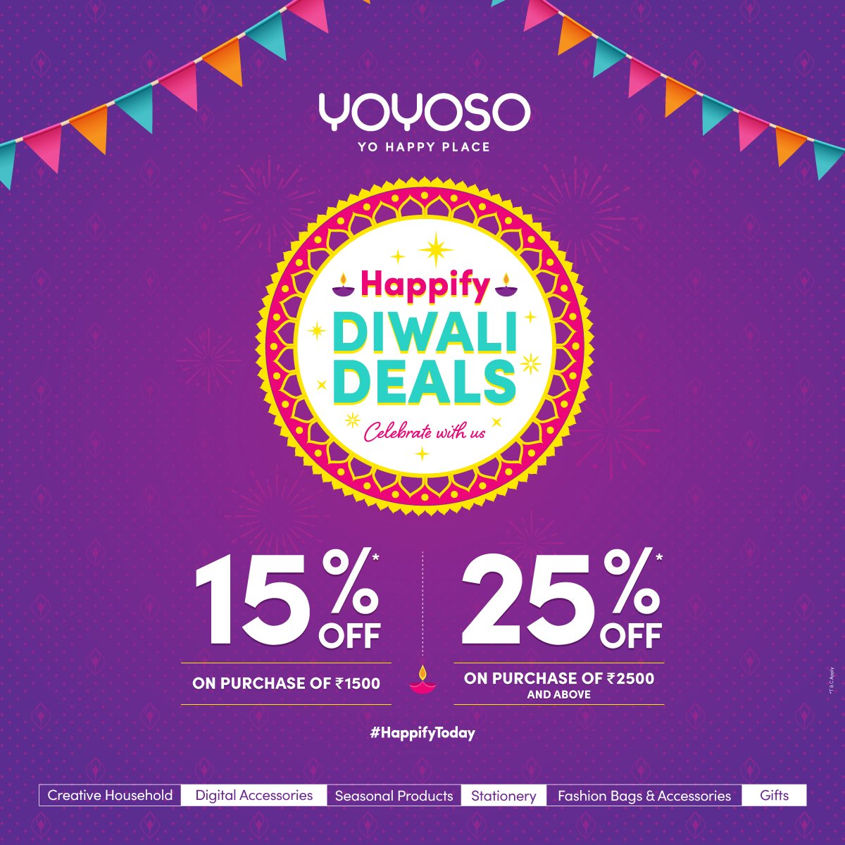 inyoyoso's tweet photo. It's time for the Diwali splurge! More happiness from #YOYOSO to celebrate #DiwaliDeals the big way! Drop by YOYOSO India and avail our Diwali special offer!
#YOYOSO #YOYOSOIndia #YOHappyPlace #ShopNow #HappifyToday #FreedomSale #30off #OfferIndia #OfferAlert #alert https://t.co/HZ8DWcIRNe