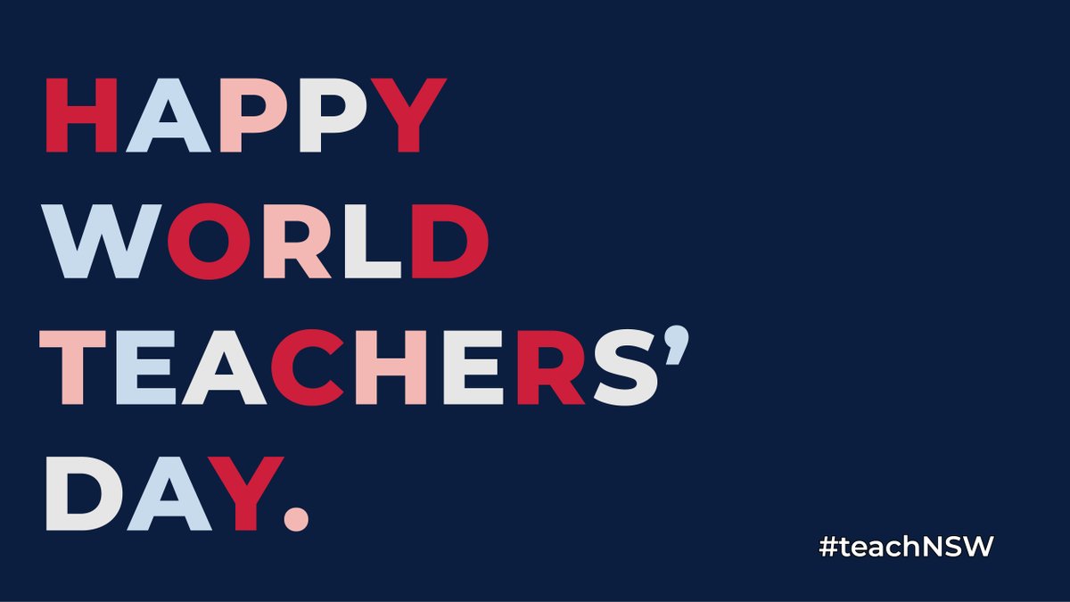 teachNSW's tweet photo. Today we celebrate the teaching profession, thanking teachers in NSW public schools and educational systems right around the world for the difference they make in the lives of children and young people. #teachNSW #WTD2020 #teachandmakeadifference https://t.co/P6wf1WTW5D