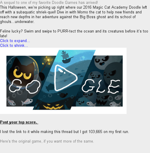 ResetEra NT on X: Halloween 2020 Google Doodle Game - Magic Cat Academy 2!    / X