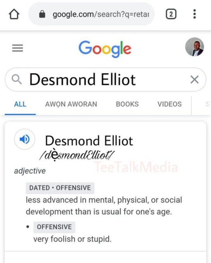 #desmondelliot Google thank you,nollywood are waiting for you,just go back after your term.